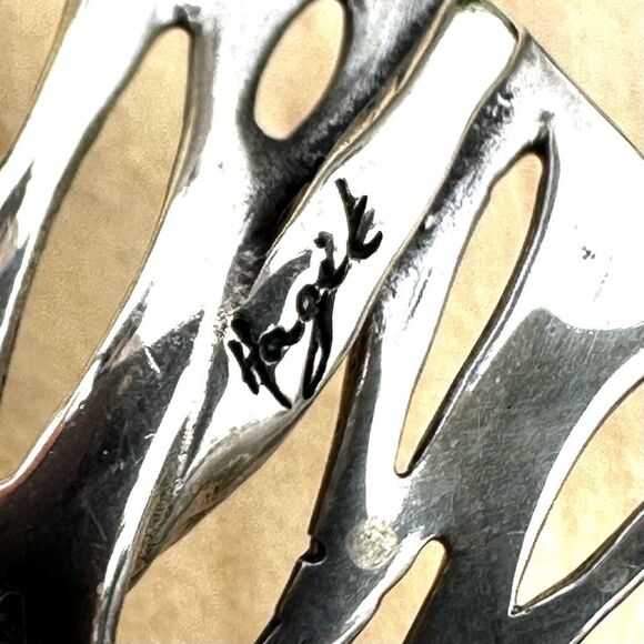 Hagit Gorali Sterling Silver Kalos Lily Pendant with Aqua Glass Drop - Picture 5 of 8